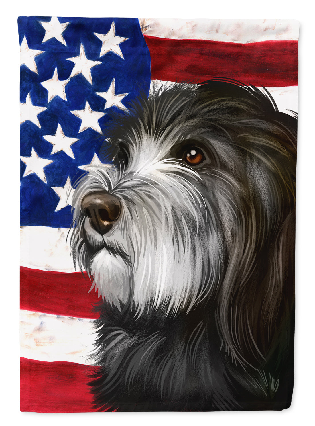 Catalan Sheepdog Dog American Flag Flag Canvas House Size CK6480CHF  the-store.com.