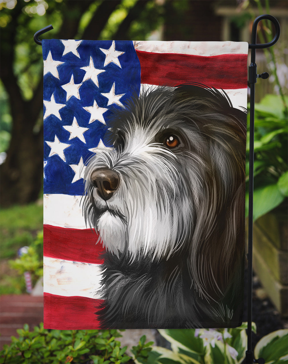 Catalan Sheepdog Dog American Flag Flag Garden Size CK6480GF  the-store.com.