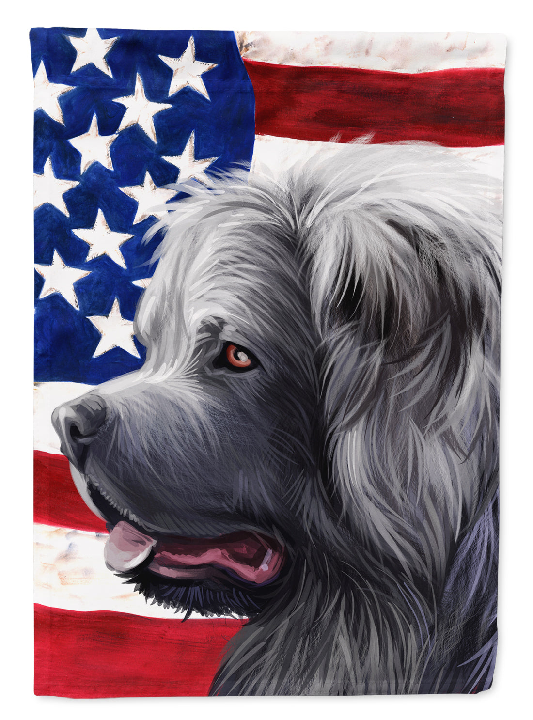 Caucasian Shepherd Dog American Flag Flag Canvas House Size CK6481CHF  the-store.com.