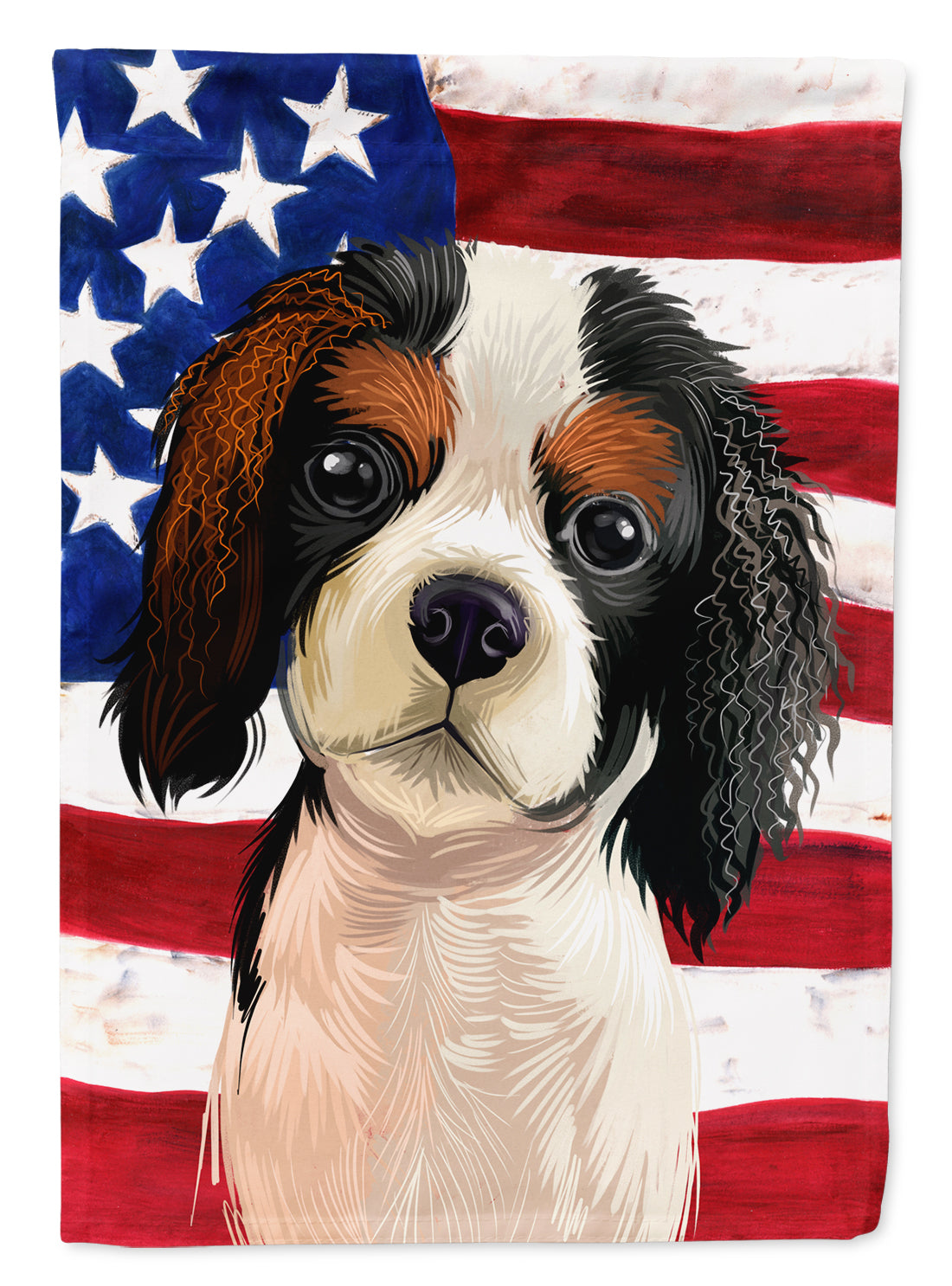 Cavalier Spaniel American Flag Flag Canvas House Size CK6482CHF  the-store.com.