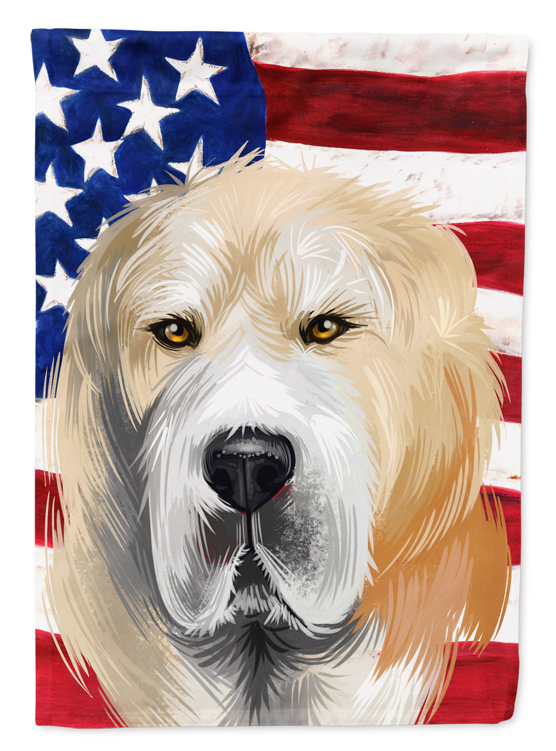 Central Asian Shepherd Dog American Flag Flag Garden Size CK6483GF  the-store.com.