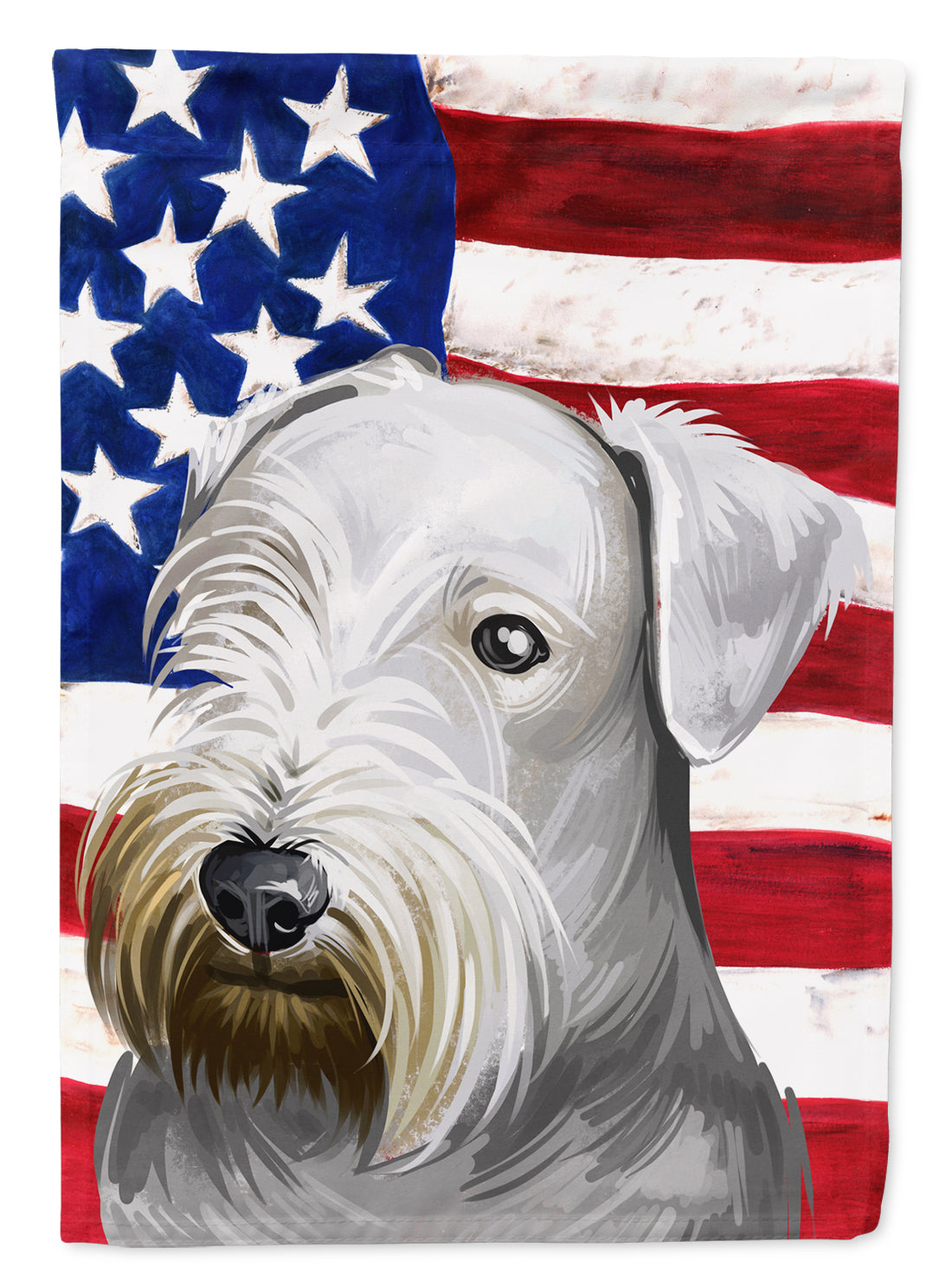 Cesky Terrier Dog American Flag Flag Canvas House Size CK6485CHF  the-store.com.