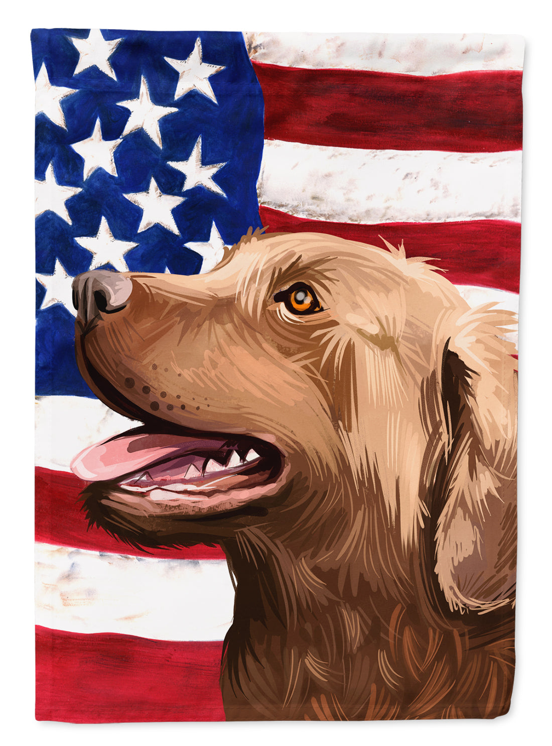 Chesapeake Bay Retriever American Flag Flag Canvas House Size CK6486CHF  the-store.com.