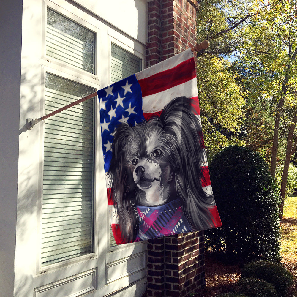 Chinese Crested Dog American Flag Flag Canvas House Size CK6487CHF  the-store.com.