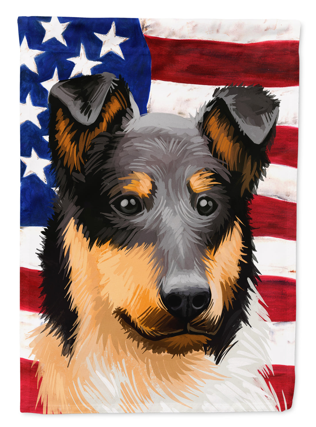 Collie Rough Dog American Flag Flag Garden Size CK6492GF  the-store.com.