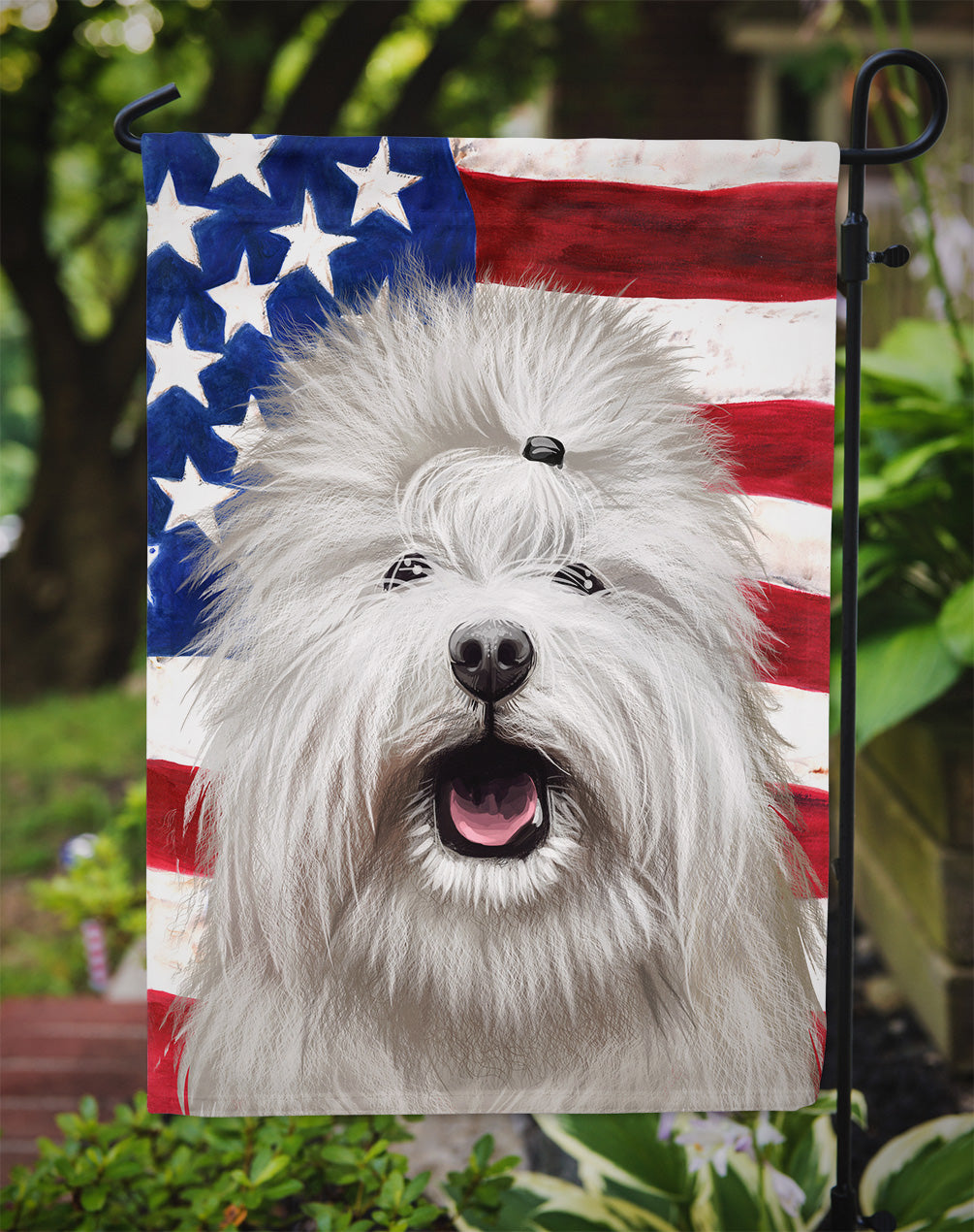 Coton de Tulear Dog American Flag Flag Garden Size CK6495GF  the-store.com.