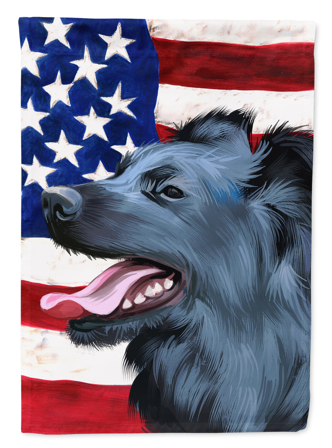 Croatian Sheepdog Dog American Flag Flag Garden Size CK6497GF  the-store.com.