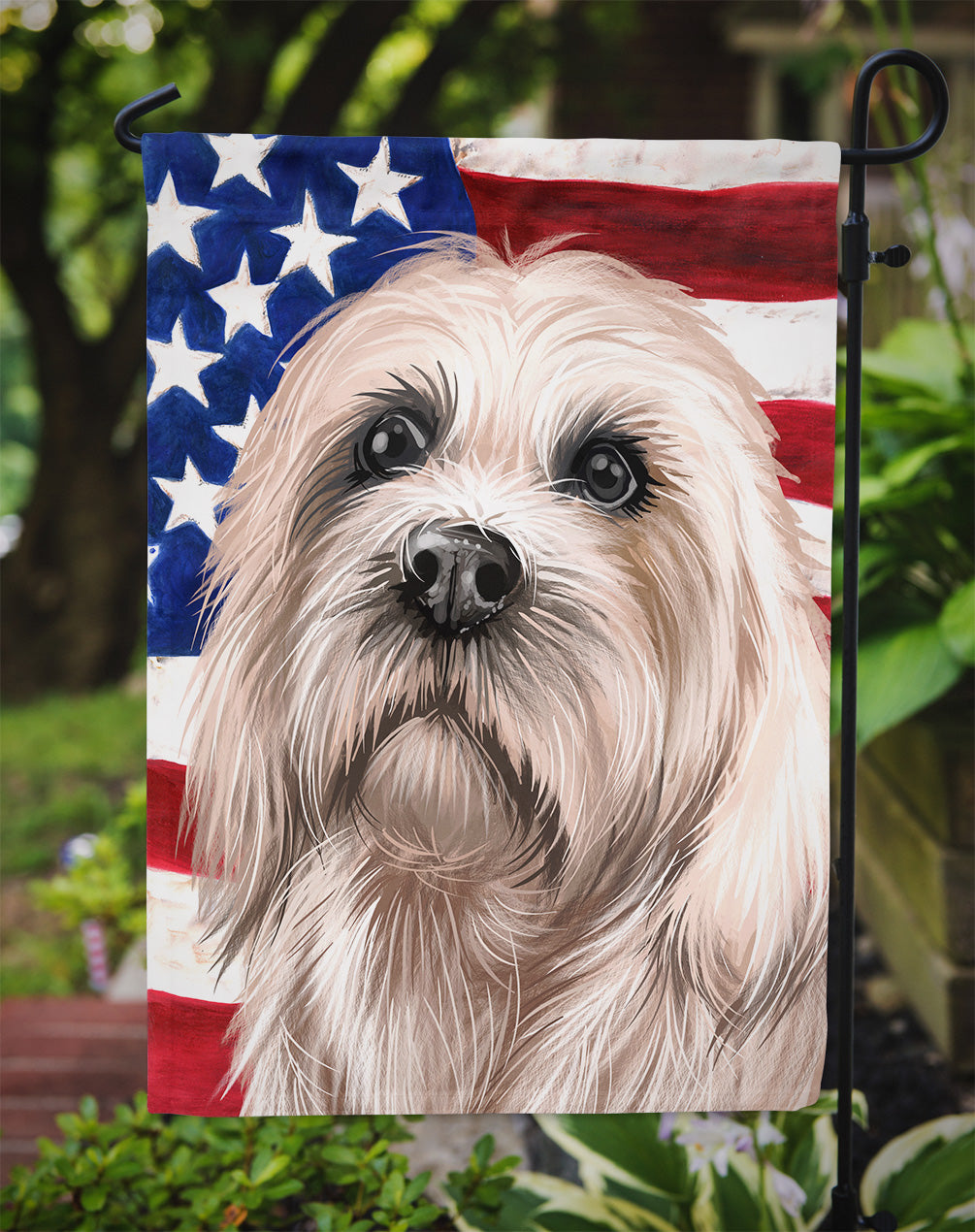 Dandie Dinmont Terrier American Flag Flag Garden Size CK6501GF  the-store.com.