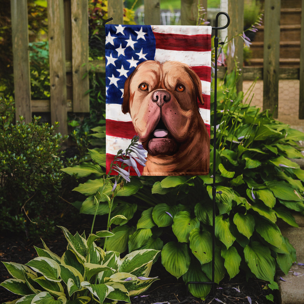 Dogue de Bordeaux Dog American Flag Flag Garden Size CK6505GF  the-store.com.