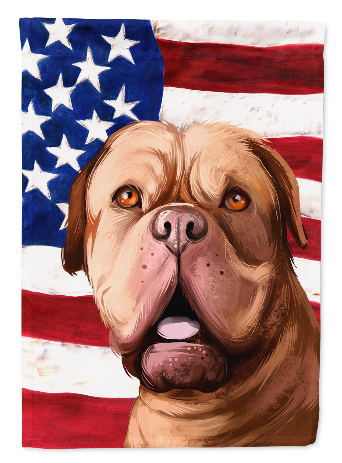 Dogue de Bordeaux Dog American Flag Flag Garden Size CK6505GF  the-store.com.