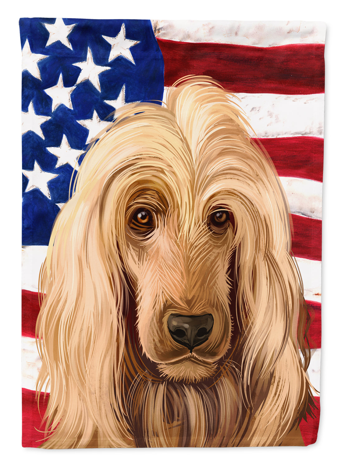 English Cocker Spaniel American Flag Flag Garden Size CK6511GF  the-store.com.