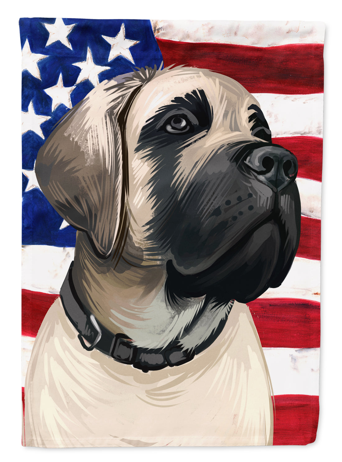 English Mastiff Dog American Flag Flag Canvas House Size CK6513CHF  the-store.com.