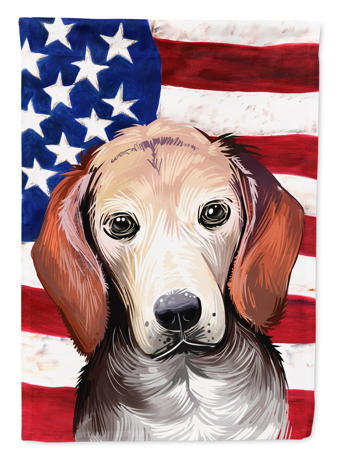 Estonian Hound Dog American Flag Flag Canvas House Size CK6517CHF  the-store.com.