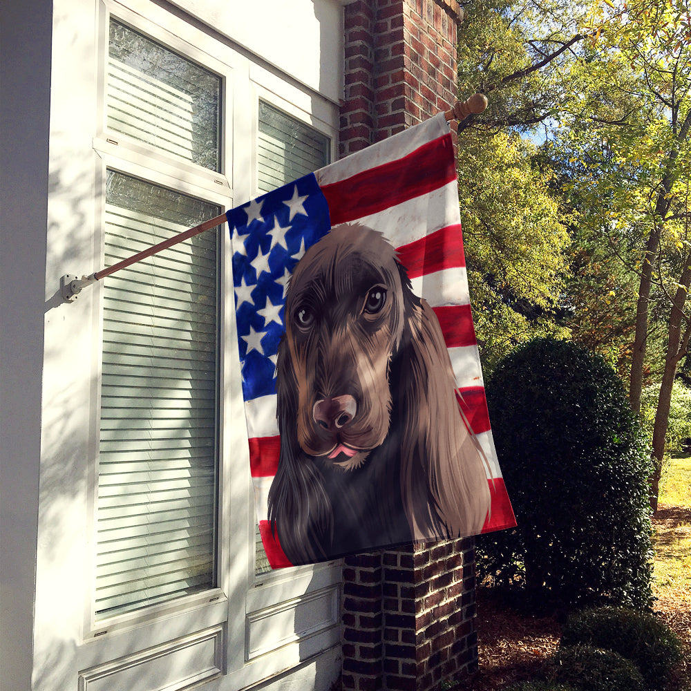 Field Spaniel Dog American Flag Flag Canvas House Size CK6521CHF  the-store.com.