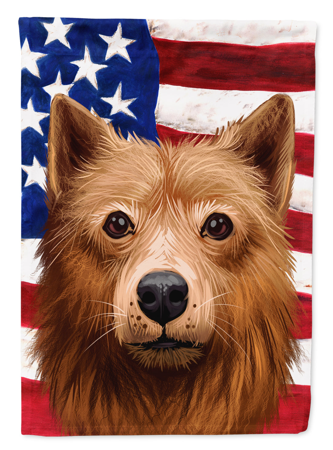 Finnish Spitz Dog American Flag Flag Garden Size CK6525GF  the-store.com.