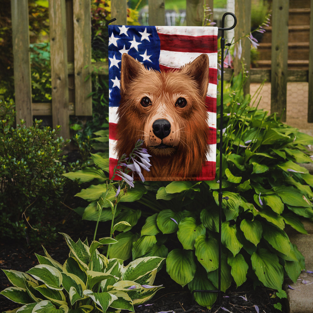 Finnish Spitz Dog American Flag Flag Garden Size CK6525GF  the-store.com.