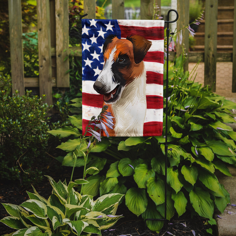 Fox Terrier Smooth Dog American Flag Flag Garden Size CK6528GF  the-store.com.