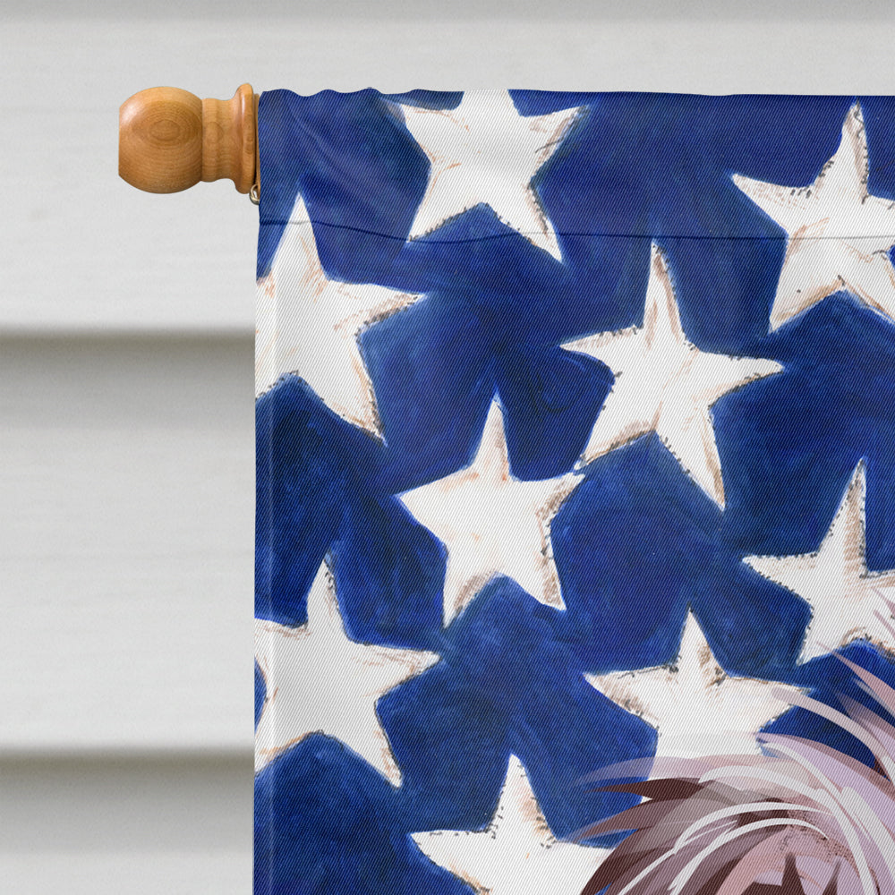 German Longhaired Pointer American Flag Flag Canvas House Size CK6533CHF  the-store.com.