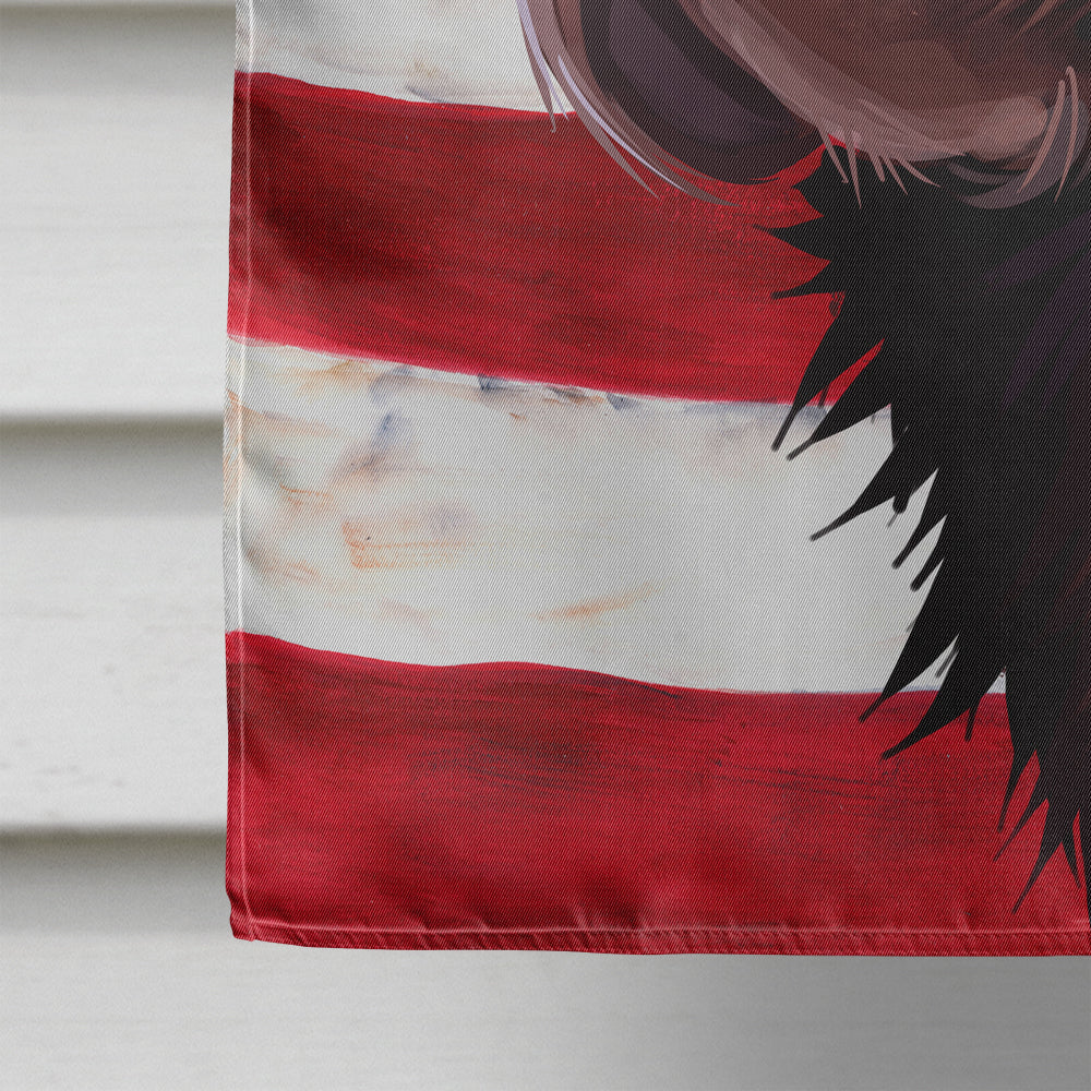 German Longhaired Pointer American Flag Flag Canvas House Size CK6533CHF  the-store.com.