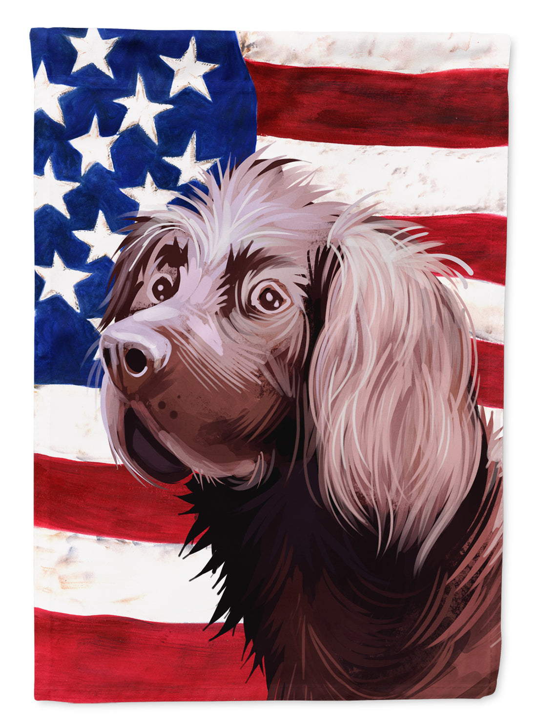 German Longhaired Pointer American Flag Flag Garden Size CK6533GF  the-store.com.