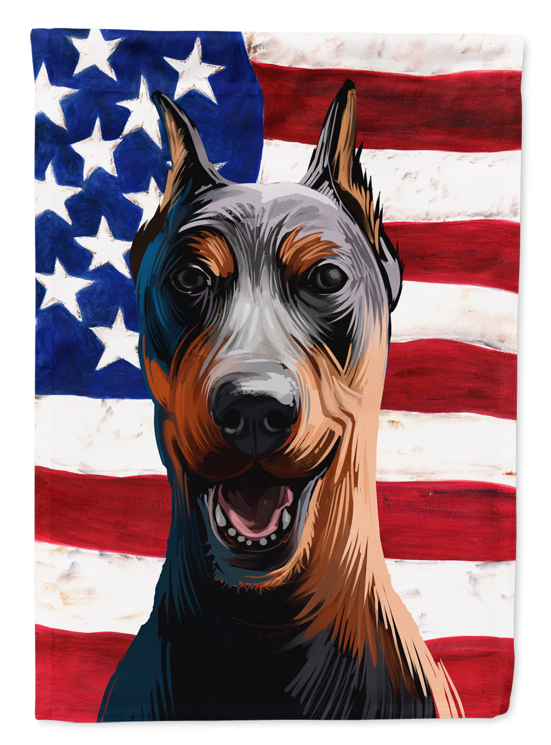 German Pinscher Dog American Flag Flag Canvas House Size CK6534CHF  the-store.com.