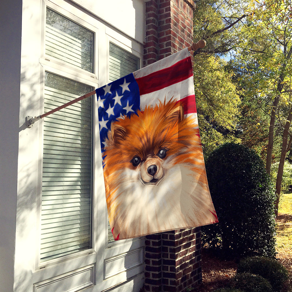 German Spitz Dog American Flag Flag Canvas House Size CK6538CHF  the-store.com.