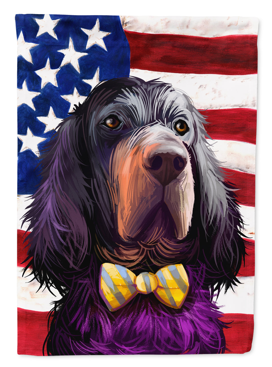 Gordon Setter Dog American Flag Flag Canvas House Size CK6543CHF  the-store.com.