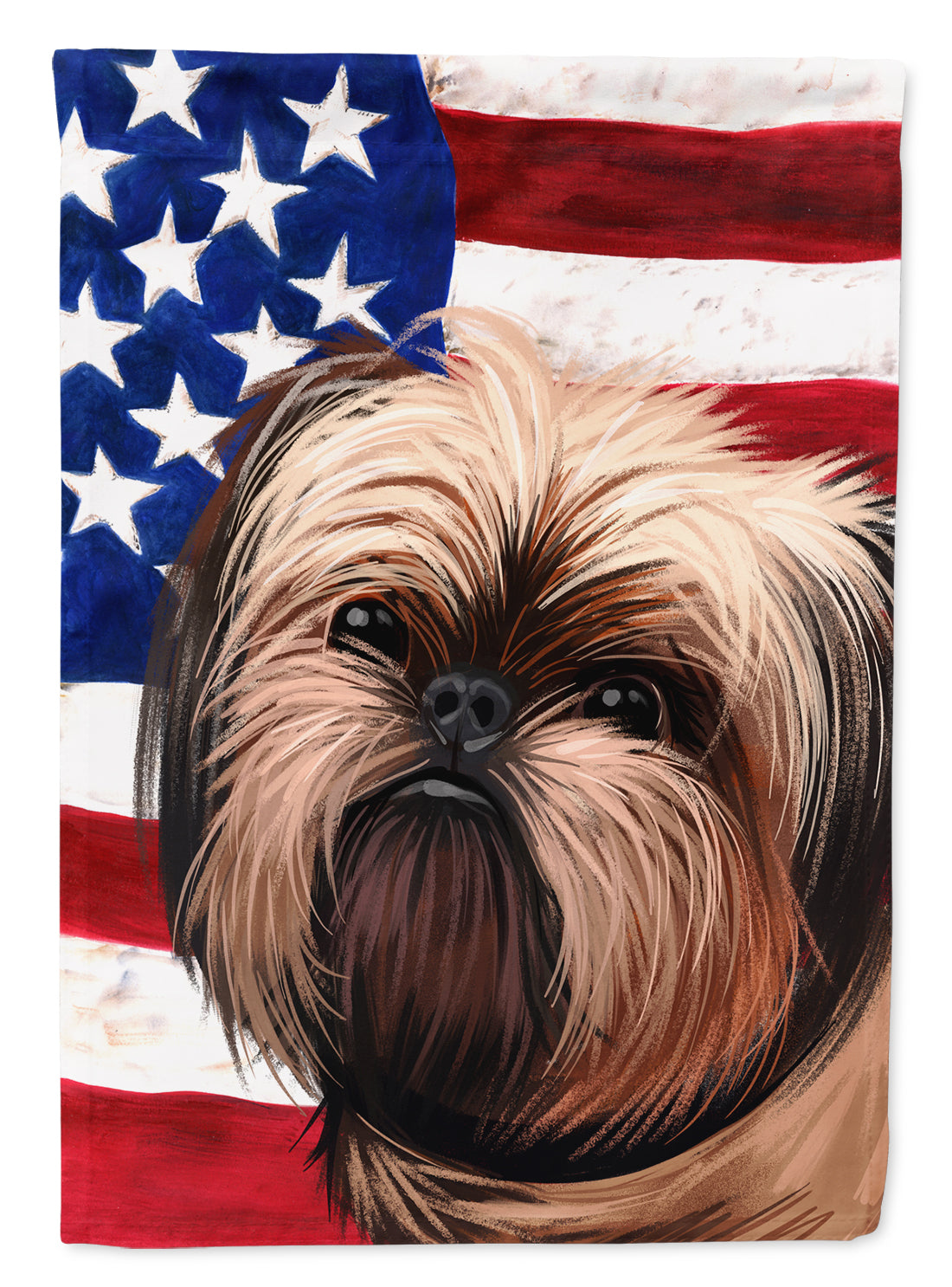 Griffon Bruxellois Dog American Flag Flag Canvas House Size CK6552CHF  the-store.com.