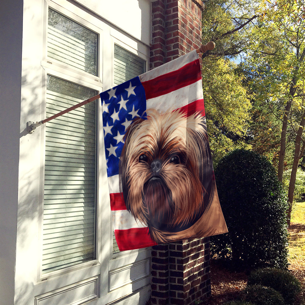 Griffon Bruxellois Dog American Flag Flag Canvas House Size CK6552CHF  the-store.com.