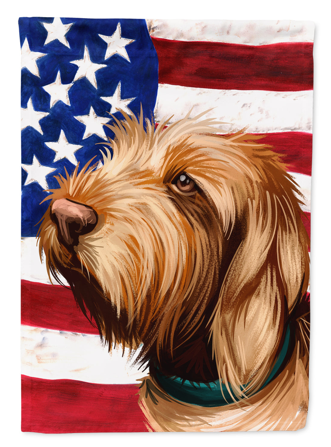 Griffon Fauve de Bretagne American Flag Flag Canvas House Size CK6553CHF  the-store.com.