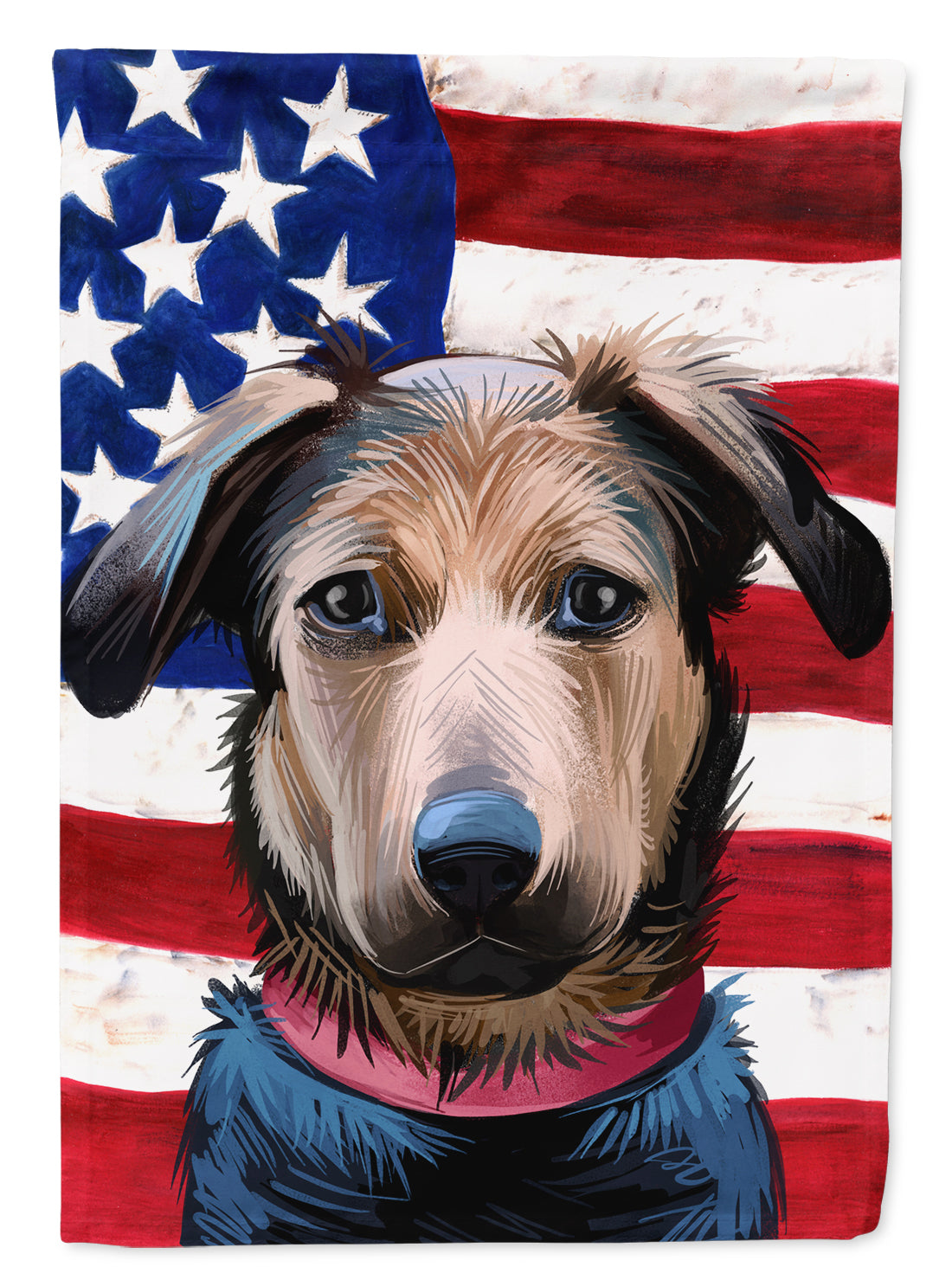 Huntaway Dog American Flag Flag Canvas House Size CK6562CHF  the-store.com.