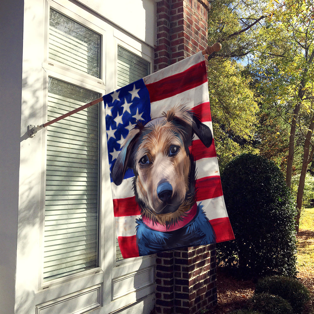 Huntaway Dog American Flag Flag Canvas House Size CK6562CHF  the-store.com.