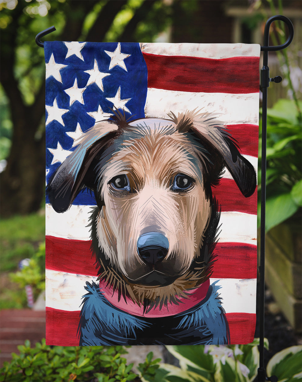 Huntaway Dog American Flag Flag Garden Size CK6562GF  the-store.com.