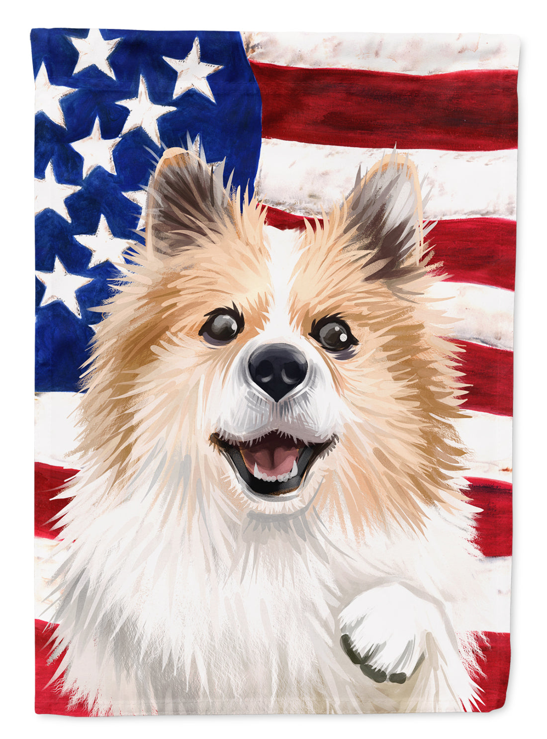 Icelandic Sheepdog Dog American Flag Flag Canvas House Size CK6566CHF  the-store.com.