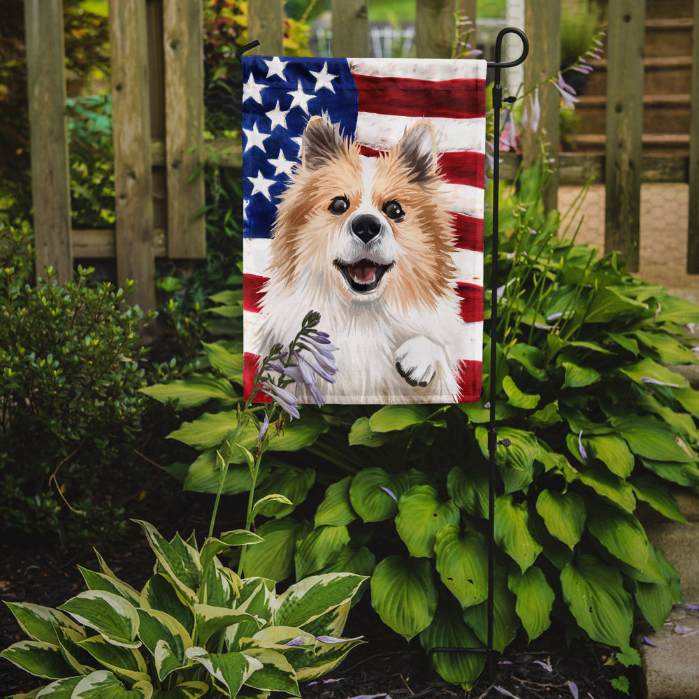 Icelandic Sheepdog Dog American Flag Flag Garden Size CK6566GF  the-store.com.