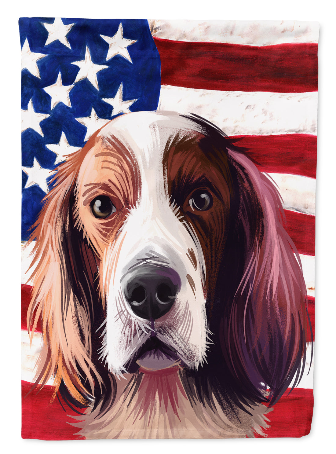 Irish Red and White Setter American Flag Flag Garden Size CK6569GF  the-store.com.