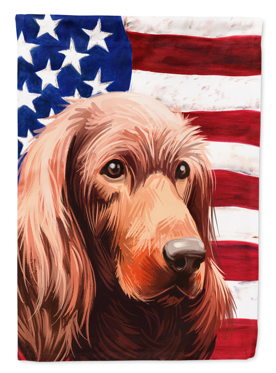 Irish Setter Dog American Flag Flag Canvas House Size CK6570CHF  the-store.com.