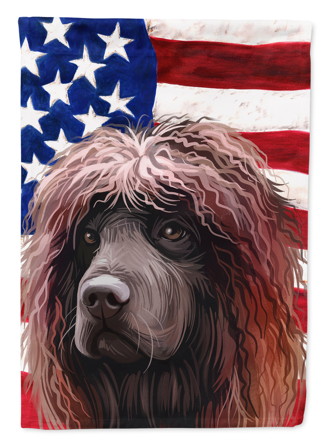 Irish Water Spaniel American Flag Flag Garden Size CK6572GF  the-store.com.