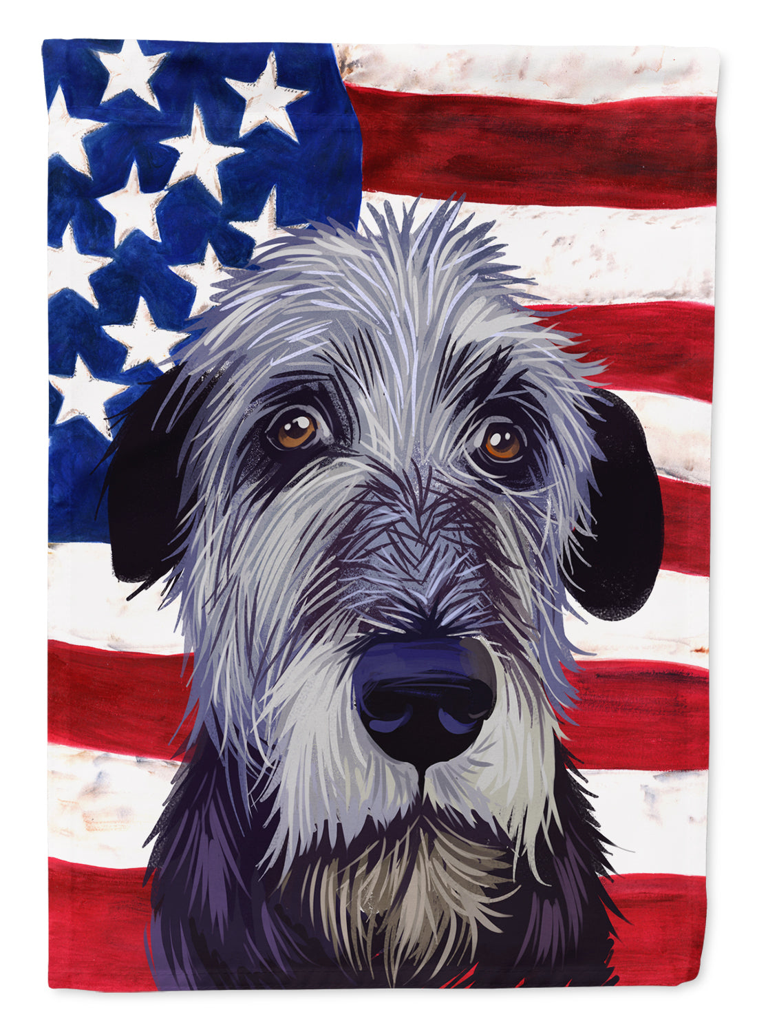 Irish Wolfhound American Flag Flag Canvas House Size CK6573CHF  the-store.com.