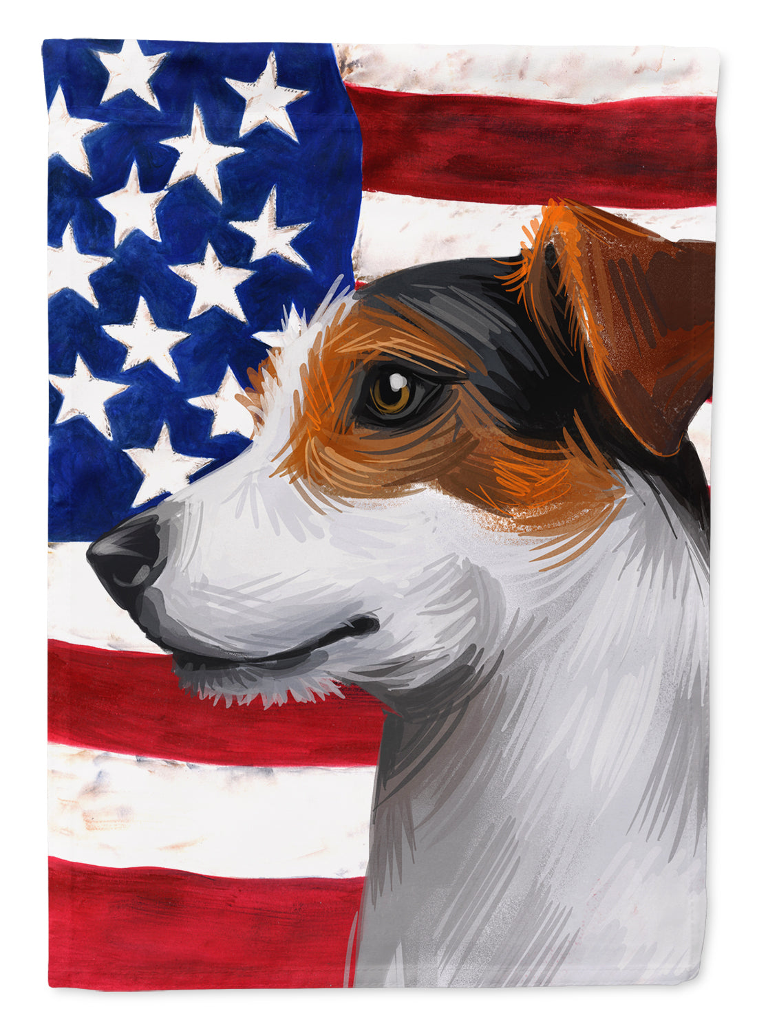 Jack Russell Terrier American Flag Flag Canvas House Size CK6577CHF  the-store.com.