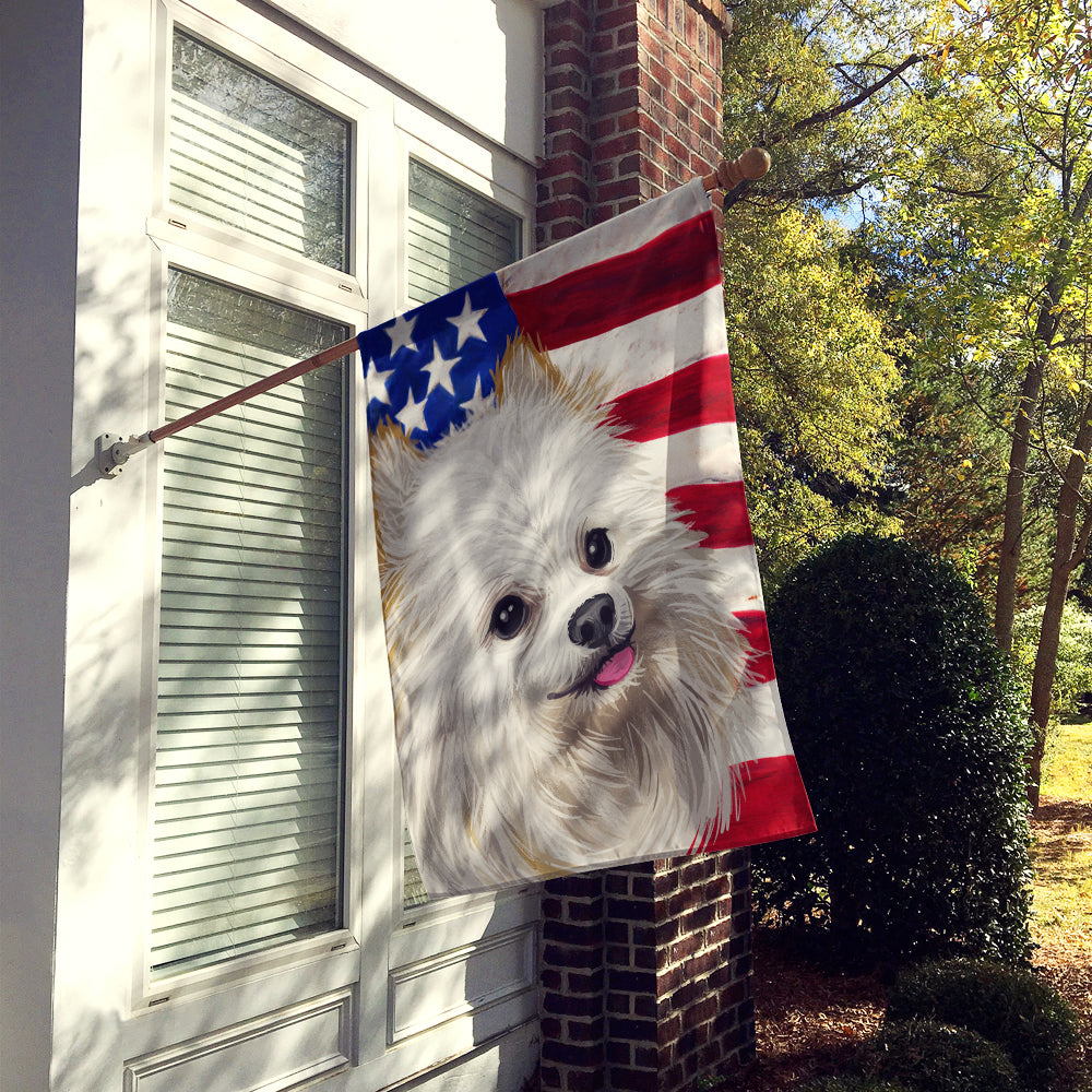 Japanese Spitz American Flag Flag Canvas House Size CK6581CHF  the-store.com.