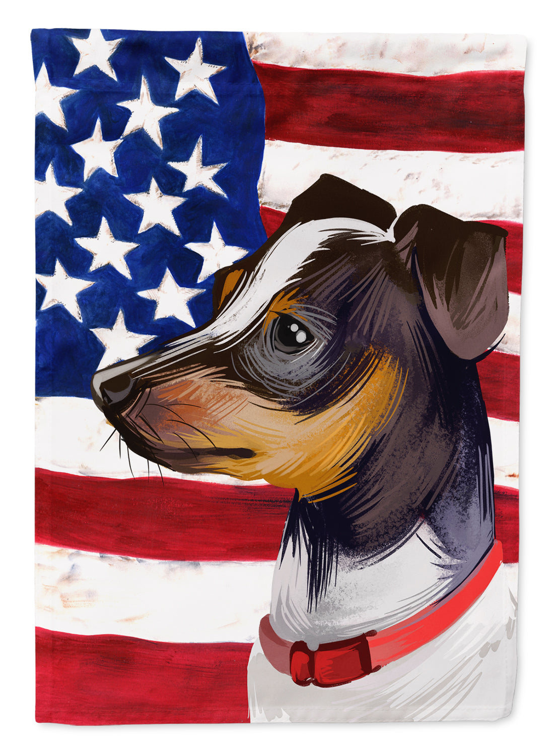 Japanese Terrier American Flag Flag Canvas House Size CK6582CHF  the-store.com.