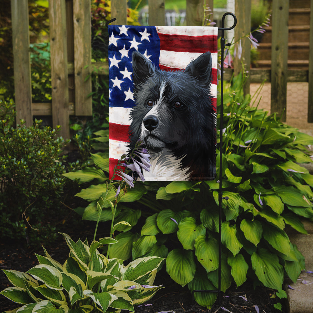 Karelian Bear Dog American Flag Flag Garden Size CK6586GF  the-store.com.