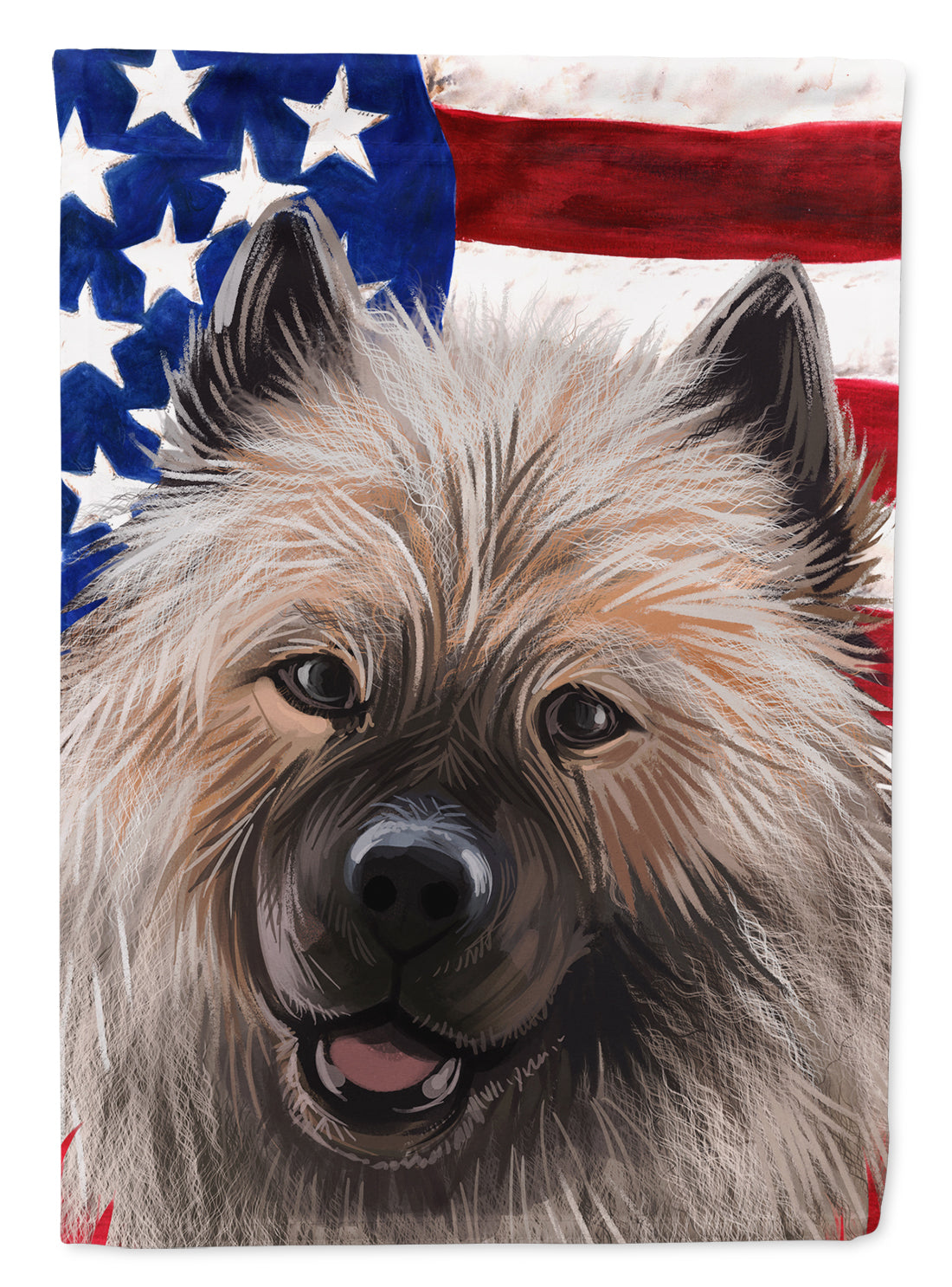 Keeshond American Flag Flag Canvas House Size CK6588CHF  the-store.com.