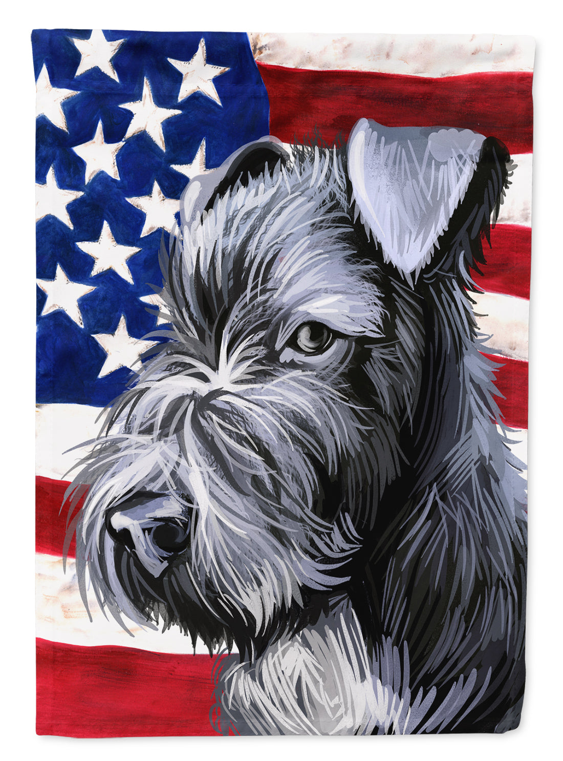 Kerry Blue Terrier American Flag Flag Canvas House Size CK6590CHF  the-store.com.