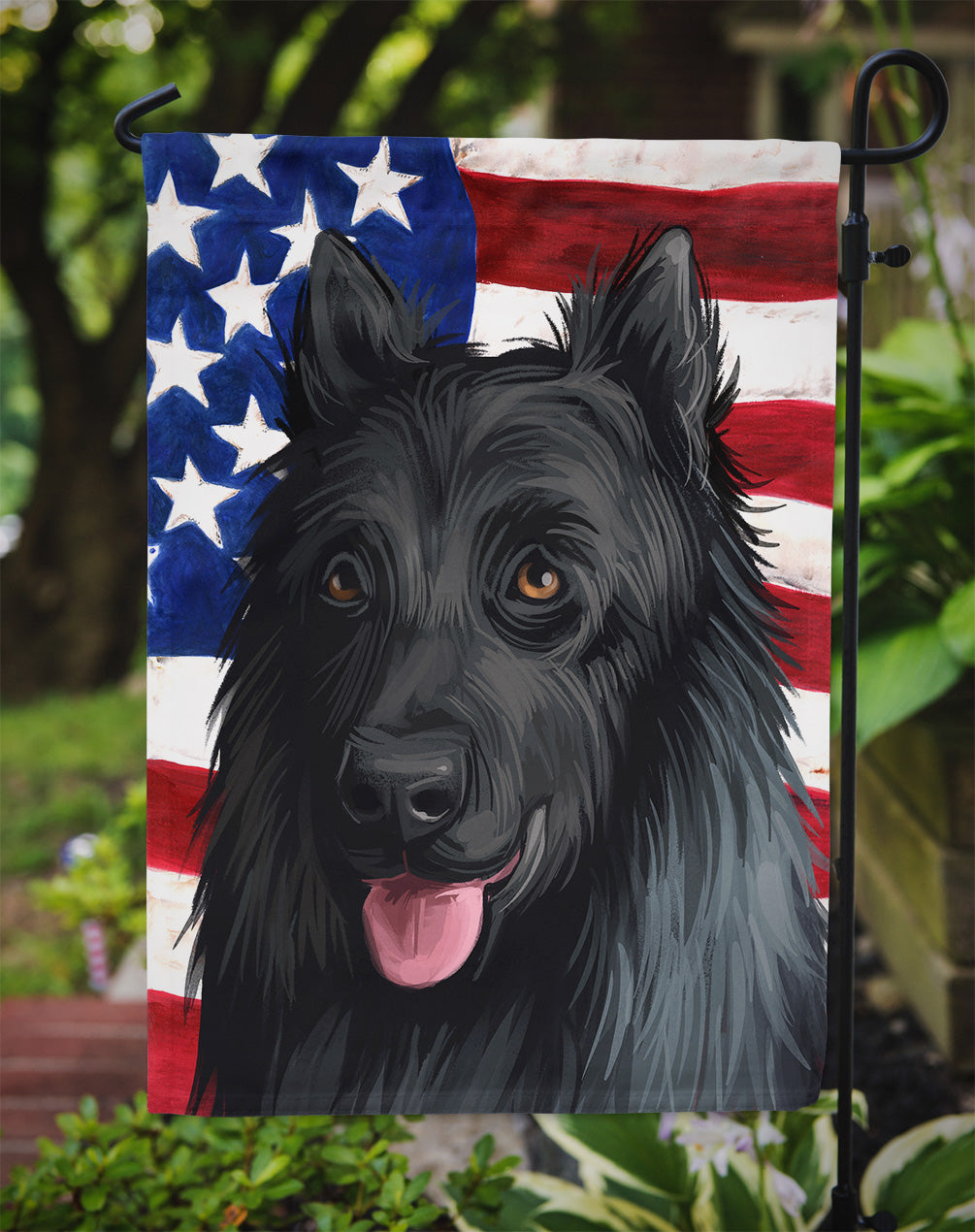 King Shepherd American Flag Flag Garden Size CK6592GF  the-store.com.