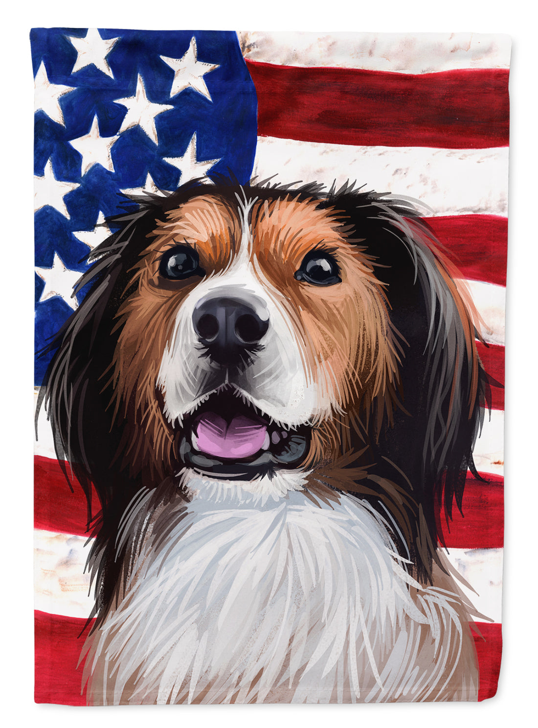 Kooikerhondje American Flag Flag Canvas House Size CK6595CHF  the-store.com.