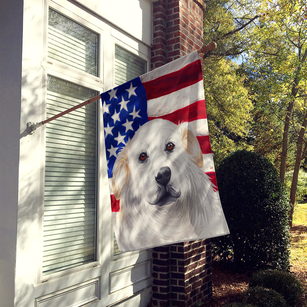 Kuvasz American Flag Flag Canvas House Size CK6599CHF  the-store.com.