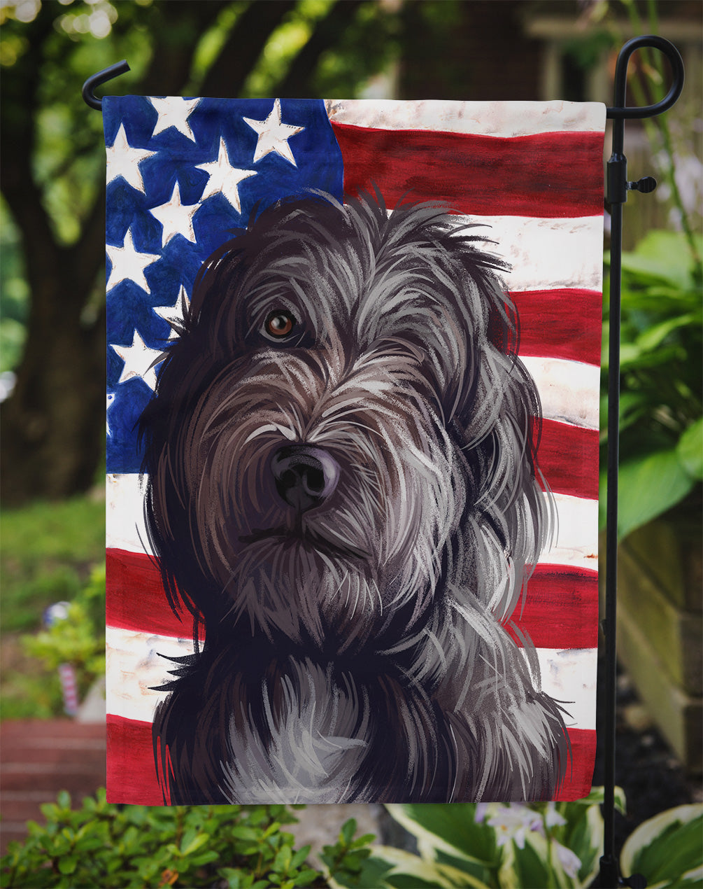 Lagotto Romagnolo American Flag Flag Garden Size CK6601GF  the-store.com.