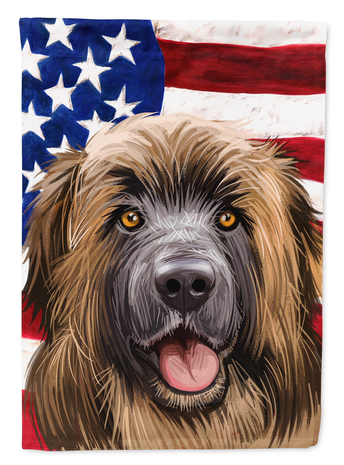 Leonberger American Flag Flag Canvas House Size CK6606CHF  the-store.com.